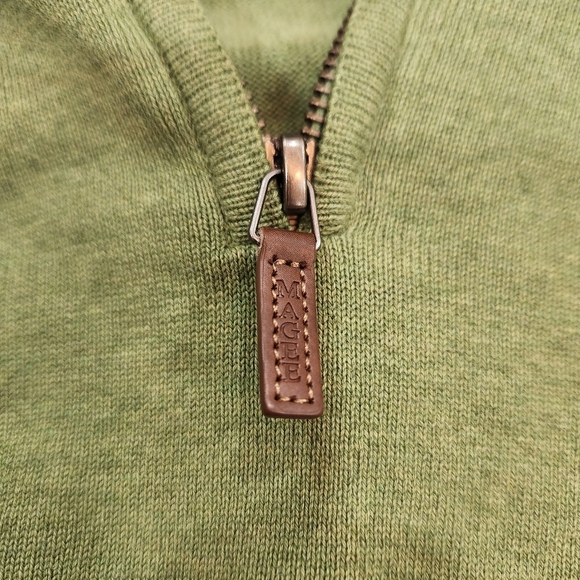 Magee 1866 Sweater Mens XXL "Fits Large" Green 1/4 Zip Long Sleeve 100% Cotton - Picture 7 of 13